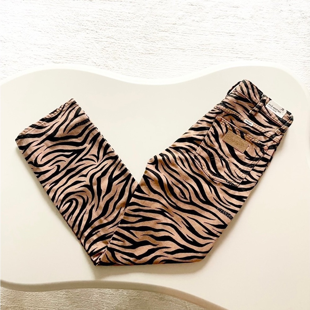 Wrangler Zebra Print Ankle Jeans - Black and Tan